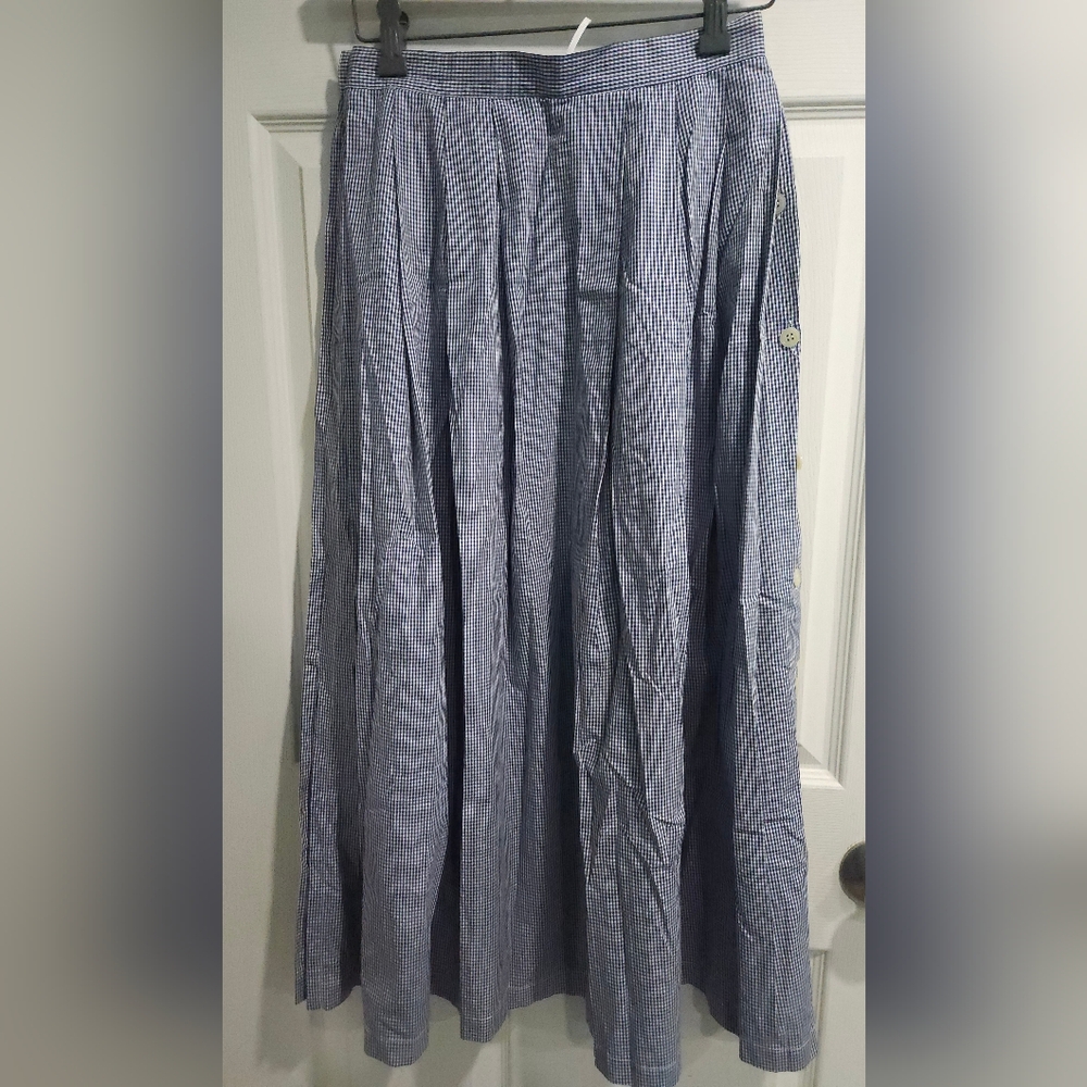 Vintage KORS Blue Gingham A-Line Skirt